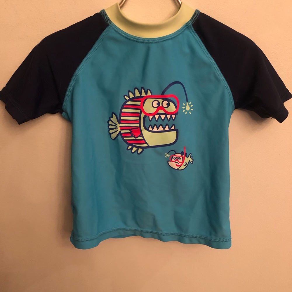Blue Rashguard w/ Fish graphic 18-24M